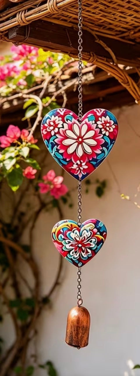 Colourful heart bell