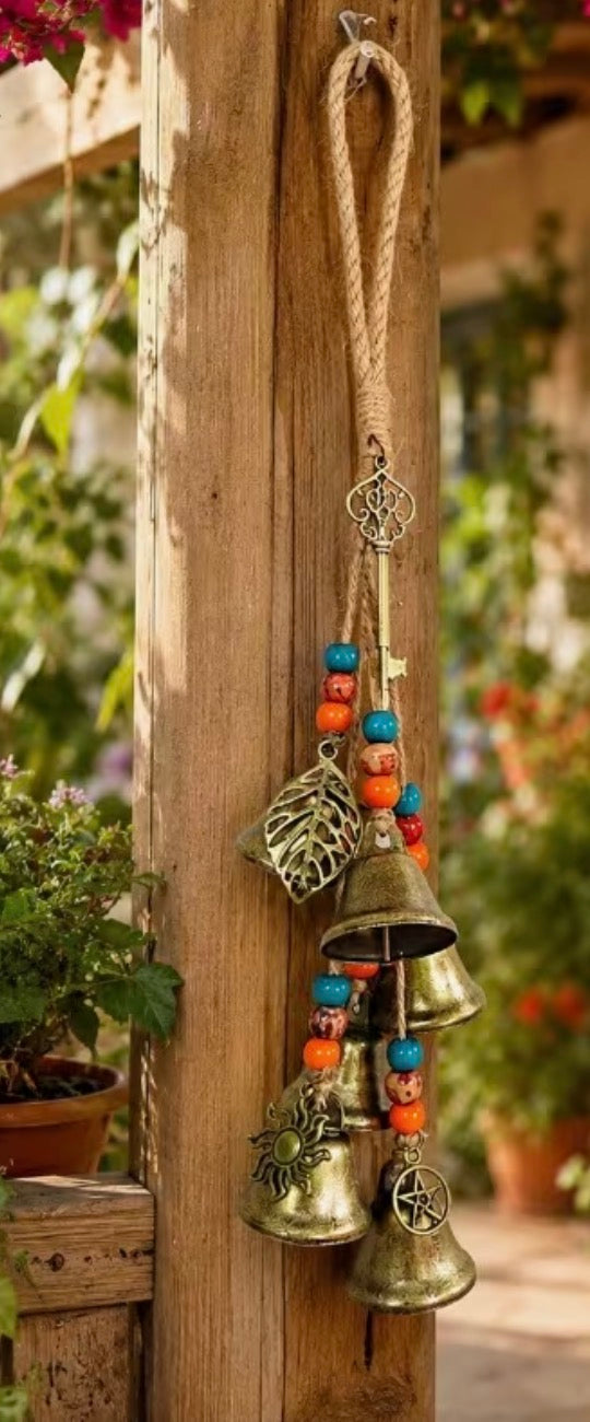Hemp Rope Colorful Bead Wind Chime