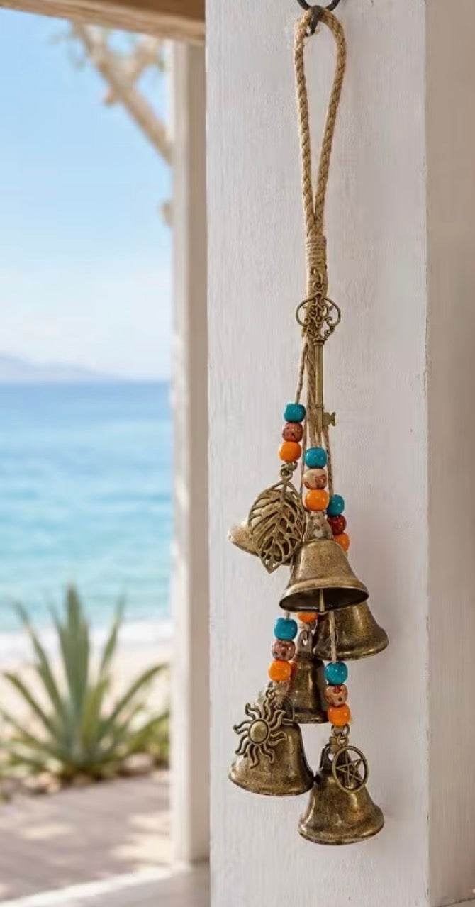 Hemp Rope Colorful Bead Wind Chime