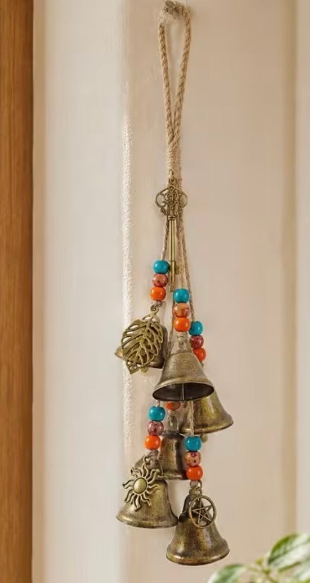 Hemp Rope Colorful Bead Wind Chime